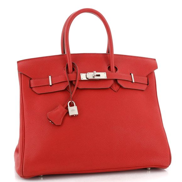 Hermes Birkin Handbag Rouge Vif Togo #78163H12B - Picture 2 of 13